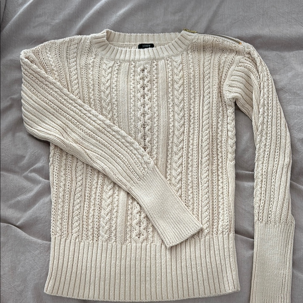 J. Crew Cream Cable Knit Sweater